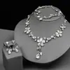 Acessórios para Vestido de Noiva Transfronteiriços Europeus e Americanos Conjunto de Colar Flor de Cristal Joias de Liga Moda Elegante