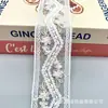 Ventas Directas de Fábrica Estilo Étnico Hilo de Organza Bordado con Cuentas Accesorios para Ropa Encaje de 5 cm de Ancho Decoración para Vestido de Boda