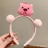 Faixa de pelúcia rosa Faixa de cabelo Loopy Corda de cabelo Pequeno grampo de castor Roupa para lavar o rosto Faixa de cabelo Pulseira de pulso Grampo de cabelo Feminino