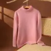 Suéter de Montaña de Cachemir Doble Espesor para Niños Suéter de Cuello Alto de Cachemir para Niñas Suéter Corto de Punto de Cachemir para Niños de Mediana y Gran Edad