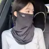 Velo de Protección Solar de Seda de Hielo de Verano Máscara Colgante de Cuello y Orejas Velo de Protección UV Sensación de Hielo Cubre Rostro Sombrilla Transpirable de Cara Completa