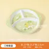 Conjunto de Louça Dividida Infantil Talheres para Complemento Alimentar de Bebê Tigela de Arroz Comercial Melamina Dinossauro Verde Desenho Animado Prato de Refeição