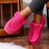 Novos Sapatos de Algodão Grossos com Solado Grosso e Pelúcia Interna para Outono e Inverno, Tamanho Grande, Novos Sapatos Casuais de Algodão com Solado Raso em Estoque