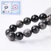 Acessórios de joias DIY feitos à mão semiacabados obsidiana prateada natural 7A contas redondas contas soltas atacado do fabricante