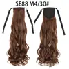 Coleta de Venta al por Mayor con Lazo Transfronterizo 22 Pulgadas 100g en Stock Peluca de Coleta Cabello Largo Rizado Big Wave con Mechas Flor de Pera
