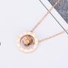 Elegante cadena corta para clavícula de mujer estilo coreano, versátil, chapada en oro de 18 quilates, con incrustaciones de diamantes, doble anillo, collar romano, en stock de fábrica