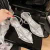 Nuevos y elegantes zapatos de tacón de cuña con punta fina, tiras finas, punta abierta y hebilla para mujer