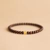 Pulseira de Sândalo Dourado para Mulheres, Pulseira Simples para Casal, Estilo Étnico com Contas Coloridas, Rosário de Círculo Único
