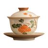 Tazón exquisito de caqui y caqui Ruyi pintado a mano en fábrica, juego de té individual, tazón de té de cerámica Sicai, no caliente, tazón de té kung fu