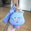 Monedero de Silicona de Dibujos Animados Más Vendido Aguas Abajo Llavero Lindo de Conejo Rockero Colgante para Bolso para Niñas