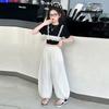Pantalones de linterna de verano para niñas 2025 Nueva moda Estilo coreano Modernos Delgados Frescos Pantalones tipo jogger para niños mayores
