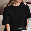 Camiseta Básica de Manga Curta 180g Algodão Puro Transfronteiriça para Homens e Mulheres na Primavera, Outono e Inverno Tamanho Europeu Solta Camisa de Base
