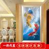 5d Pintura de diamante cheia de bordado de diamante rico dragão dourado peixe ponto vara diamante ponto cruz sala de estar varanda vertical tijolo e pintura de pedra