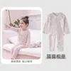 26 novos conjuntos de roupas de outono para crianças, conjuntos de pijama de algodão com Lycra para outono e inverno para crianças mais velhas, conjuntos de roupa íntima de base para meninos e meninas