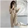 Traje Casual Deportivo Elegante de Gama Alta para Mujer 2025 Primavera y Otoño Nuevo Estilo Cardigan Pantalones de Pierna Ancha Modernos Conjunto de Dos Piezas