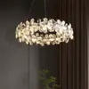 Sala de estar de estilo europeo, dormitorio, comedor, candelabro LED de cristal francés inteligente, iluminación de lujo ligero y elegante para hotel, villa y vestíbulo
