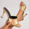 Zapatos Nuevos de Mujer Verano 2026 Moda Nuevo Producto: Sandalias Versátiles de una Correa con Espalda Descubierta, Punta Fina y Tacón de Aguja