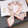 Ventas Directas de Fábrica Transmisión en Vivo Accesorios Decorativos Bufanda Larga de Seda con Flecos Doble Cara Diadema Estilo Coreano Bufanda Pequeña Rayada