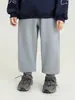 Calça de Amarrar Pés Infantil Wuli Bu Yi Calça Lanterna Solta de Inverno Com Pelúcia Bloqueio de Temperatura Quente Estilo Básico Versátil Calça de Tricô