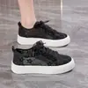 Zapatillas blancas transpirables White Pillow Crane para mujer, nuevos zapatos de malla de verano 2026, populares versátiles con cordones, suela gruesa, delgados, casuales