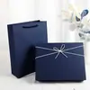 Ponto azul escuro céu e terra capa roupas lenço caixa de presente embalagem laço caixa grande vazia Caixa de presente para atacado