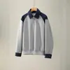 Moletom Polo com Gola Reversível Spliced Masculino Outono Design Bonito Manga Longa Camisa Base