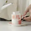 Juego de Dos Tazas de Café de Cerámica Estilo Dinastías Tang y Song con Aroma a Toronja y Jazmín para Té de la Tarde en Casa, Degustación de Té de Flores, Beber Té en la Oficina
