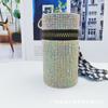 Bolsa de Batom com Pedras de Diamante, Mini Porta-Batom Fashion, Bolsa com Chaveiro Tendência, Bolsa Pequena para Guardar Pingentes, Bolsa Versátil para Pendurar no Pescoço