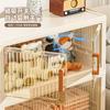 Caja de Almacenamiento Plegable de Doble Puerta, Caja de Almacenamiento Multicapa para Juguetes y Snacks, Armario de Almacenamiento para Ropa del Hogar, Caja Organizadora