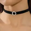 Gargantilla de Terciopelo Negro Transfronteriza, Collar Corto de Cadena para Clavícula con Colgante de Corazón, Gargantilla Corta con Colgante de Cruz