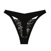 Tanga al por mayor de encaje de color sólido de alta elasticidad sexy de algodón entrepierna tanga damas Amazon transfronterizo
