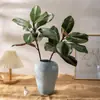 Planta Verde Artificial Hojas de Magnolia, Hojas de Magnolia Artificiales, Hojas Artificiales para Decoración de Bodas, Ramas de Magnolia de Hoja Grande para Decoración Suave, Transfronterizo