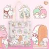 KT Family Anime Ins Estilo Fresco Dibujos Animados Bolsa de Lona para Mujer de Un Solo Hombro Sencilla Bolsa de Clase para Estudiantes Bolso de Mano