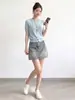 Conjunto deportivo casual estilo coreano para mujer, conjunto de dos piezas de camiseta de manga corta de moda y rejuvenecedora para el verano 2026 con pantalones anchos rosas