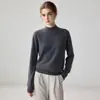 Suéter de cashmere com gola alta, novo estilo de inverno para mulheres, base lisa, justo, macio, de tricô, suéter curto