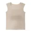 Camiseta sin mangas B-Fit de tirantes anchos para mujer con almohadillas en el pecho, Adecuada para usar en verano, Se puede usar como capa exterior o como capa base, Oculta los rollitos de los lados