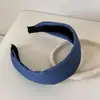 Accesorios para el cabello color mezclilla estilo coreano scrunchies de bloques de color simples para coleta alta clips de plátano diademas de color sólido diademas de borde ancho para mujer