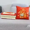 Almohada Colcha 2026 Año del Caballo Sofá Patrón Impreso Almohada Colcha Roja Grande Festiva con Relleno y Cremallera