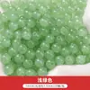 50 Piezas Vidrio Gelatina Color Sólido Imitación Jade Redondo Cuentas Sueltas Pasadores de Pelo Hechos a Mano Pulseras Collares Pendientes Materiales
