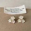 Pendientes Azul-Rosa Ligeros y Transparentes con Diseño Floral Islandés, Estilo Femenino y Único, Exquisitos Pendientes de Flor de Botón de Alta Gama
