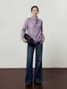 Otoño 2026 Nuevo Estilo Coreano Camisa Minimalista Gama Alta Ligeramente Transparente Manga Larga Blusa de Moda Distribución al por Mayor