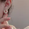 Pendientes de Clip de Lujo Ligero Estilo Hong Kong sin Agujeros para Orejas Pendientes Geométricos de Perla y Camelia para Mujer Sentido Avanzado Simples Elegantes Pendientes Versátiles