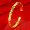 Jin Jiahua galvanoplastia al vacío personalidad pared interior lisa pulsera de bambú sección de apertura pulsera de alto relieve joyería de boda