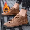 Botas Martin de caña alta nuevas para Otoño e Invierno, Botines cortos hechos a mano en la punta para Hombre, Botas para Hombre de talla grande para Comercio Exterior, con forro polar para Exteriores