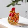 Artesanía Creativa Hecha a Mano de Vidrio de Zibo Gallo Grande Pollo Cucú Decoración para el Hogar Animales Pequeños Adornos Productos de Vidrio