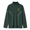 Sudadera de manga larga con cuello alto medio Derong Camiseta para hombre Otoño e Invierno Versátil Moderna Casual Sudadera con Chaqueta como Capa Base