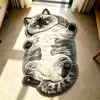 Alfombra de Piso con Patrón de Gato Visual 3D Transfronteriza de Imitación Cachemir para Decoración de Balcón en Casa, Alfombra de Piso Gruesa de Felpa Amigable con la Piel para Sala de Estar