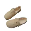Sapatos Birkenstock Femininos 2026 Novo Estilo Inverno Com Pelúcia Espessa Quente Cobertura Total Mocassins de Encaixe Sola Reta Sapatos de Algodão
