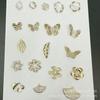 Abanico de acrílico transparente con forma de mariposa y lazo de rosa bronceado, con cuentas y agujero para colgar, material decorativo para carcasa de teléfono móvil.