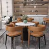 Mesa e Cadeiras para Negociação em Escritório de Vendas, Mesa Única com Quatro Cadeiras de Luxo Leve para Lobby de Hotel, Cabine com Sofá Estilo Chinês Novo para Sala de Recepção de Casa de Chá